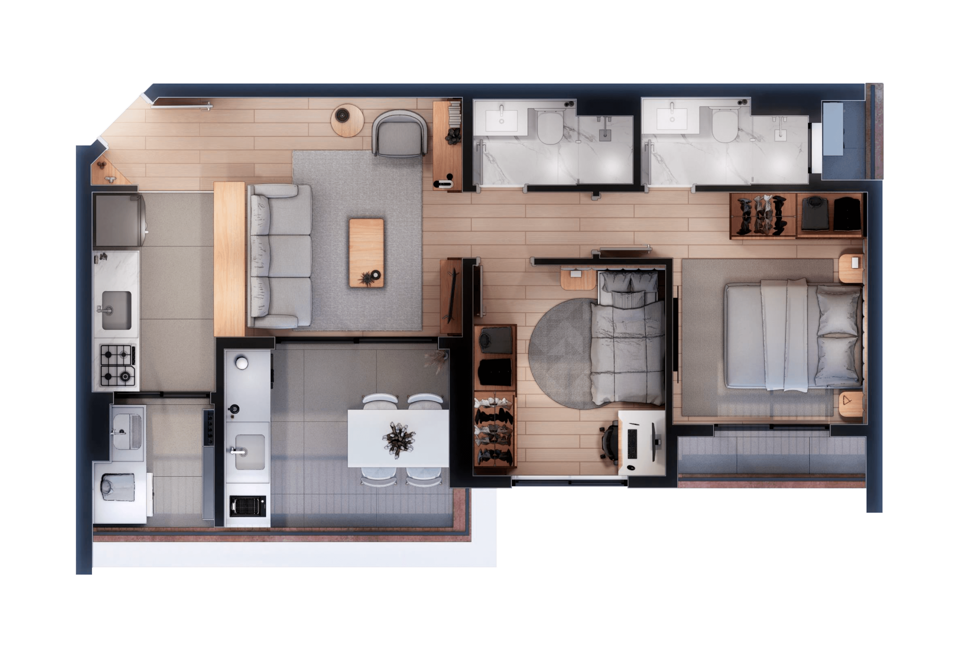 Apartamento 61m² - Suíte