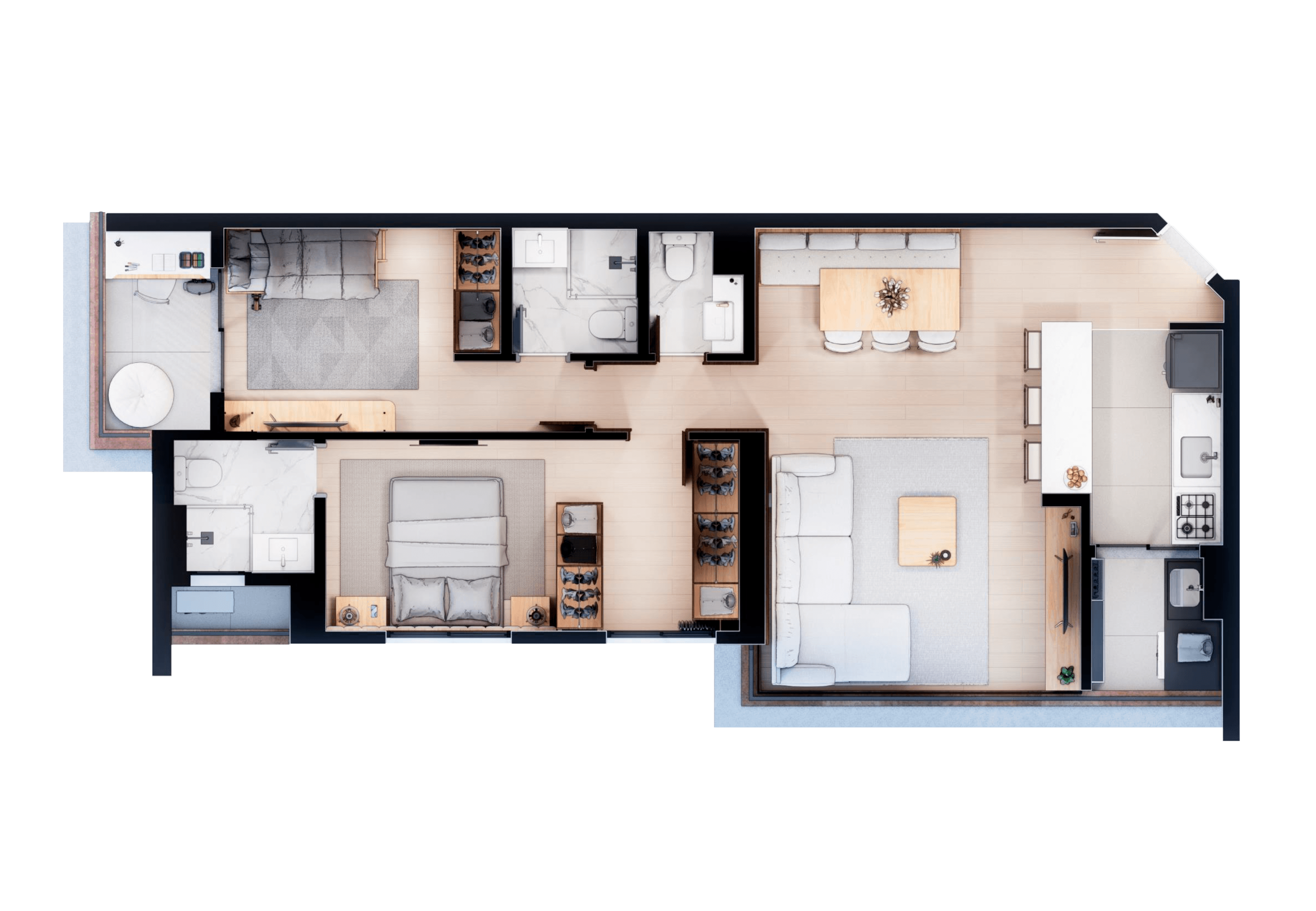 Apartamento 80m² - Suíte Master